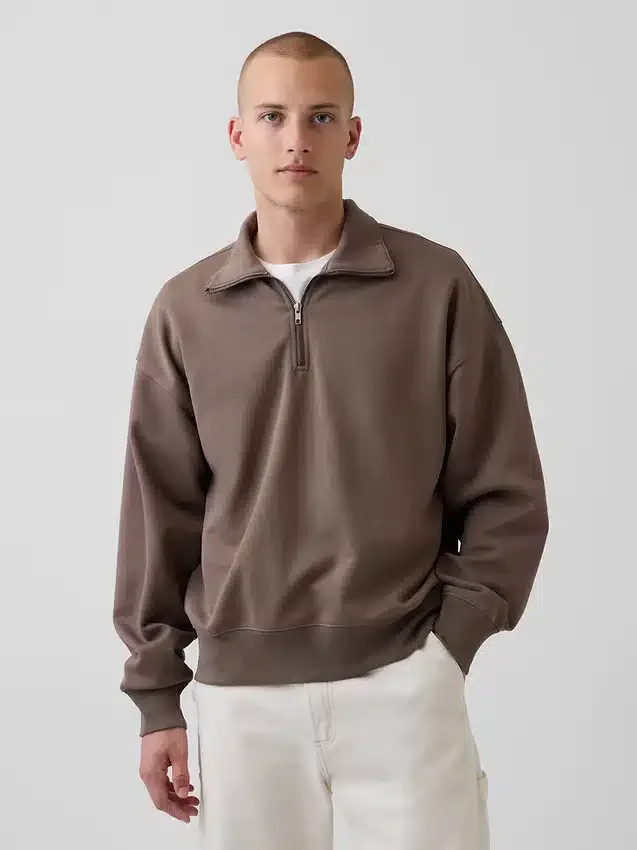 Oversize-Pullover mit Viertelreißverschluss für Erwachsene