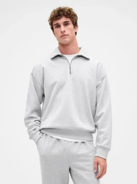 Oversize-Pullover mit Viertelreißverschluss für Erwachsene