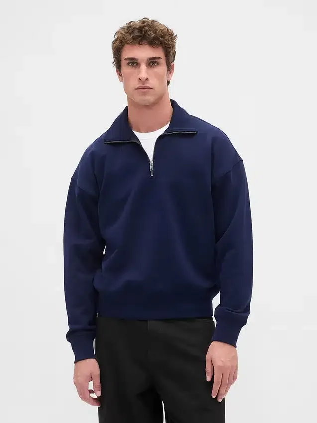 Oversize-Pullover mit Viertelreißverschluss für Erwachsene