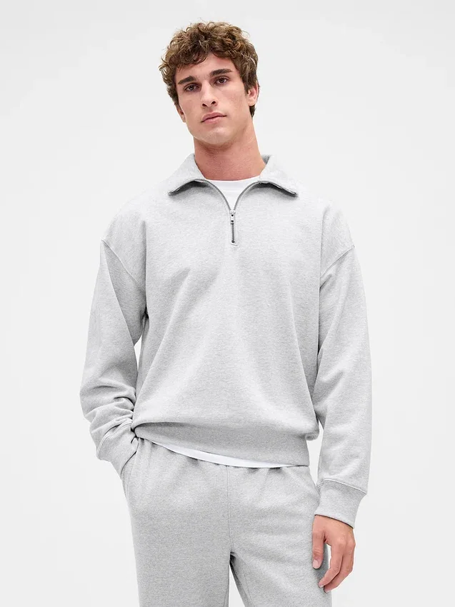 Oversize-Pullover mit Viertelreißverschluss für Erwachsene
