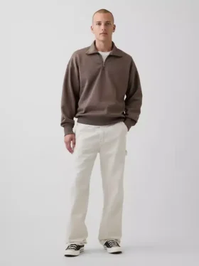 Oversize-Pullover mit Viertelreißverschluss für Erwachsene