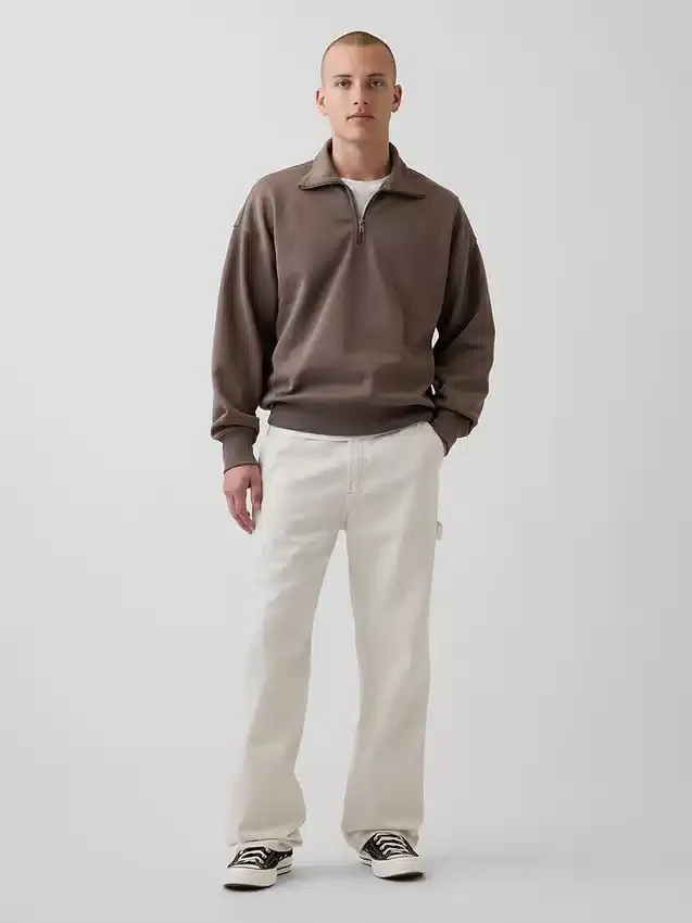 Oversize-Pullover mit Viertelreißverschluss für Erwachsene