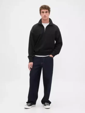 Oversize-Pullover mit Viertelreißverschluss für Erwachsene