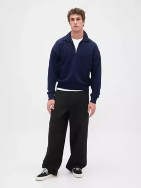 Oversize-Pullover mit Viertelreißverschluss für Erwachsene