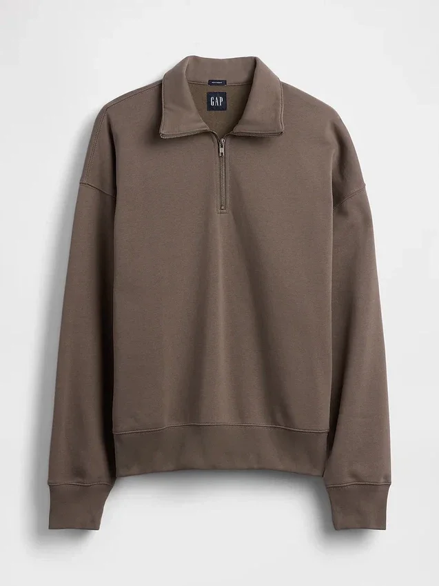 Oversize-Pullover mit Viertelreißverschluss für Erwachsene