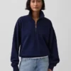 Oversize-Pullover mit Viertelreißverschluss für Erwachsene