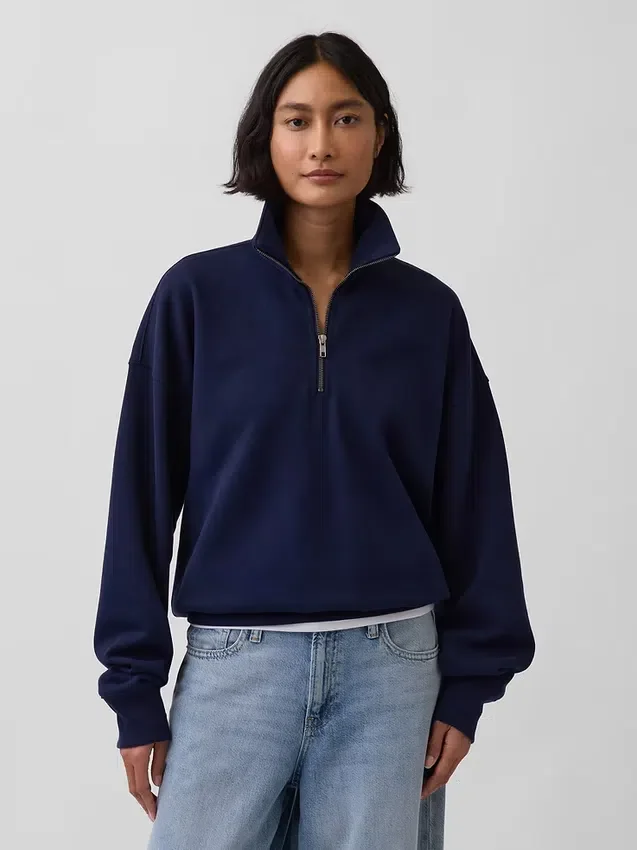 Oversize-Pullover mit Viertelreißverschluss für Erwachsene