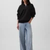 Oversize-Pullover mit Viertelreißverschluss für Erwachsene