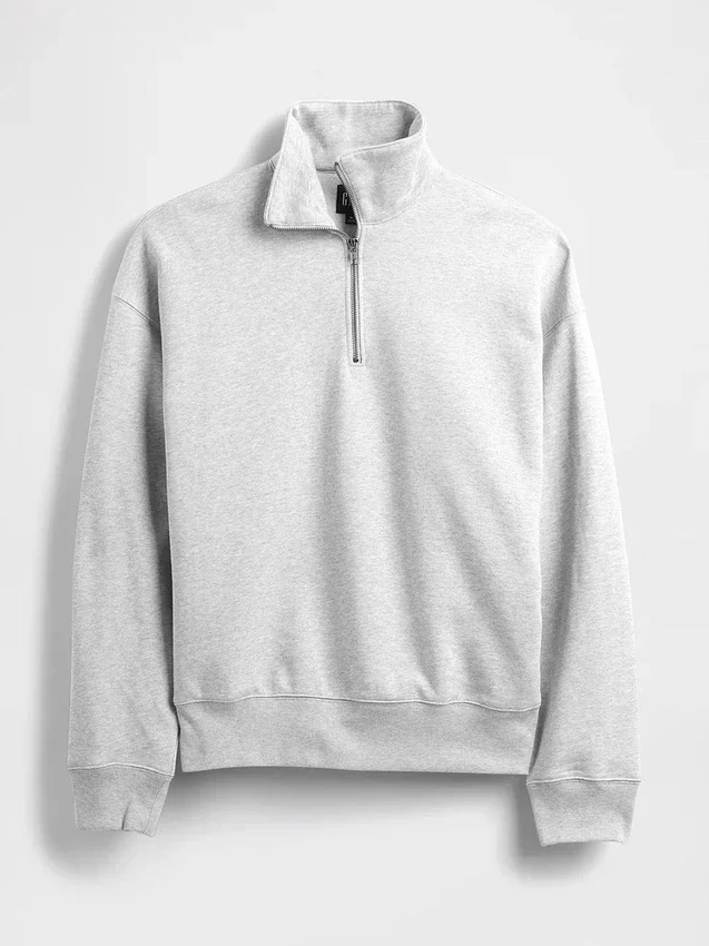 Oversize-Pullover mit Viertelreißverschluss für Erwachsene