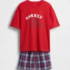 Oversize-Pyjama-Set für Kinder mit Oversize-Shorts aus recyceltem Material