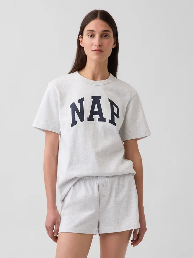 Oversize-Pyjama-T-Shirt mit Nap-Logo