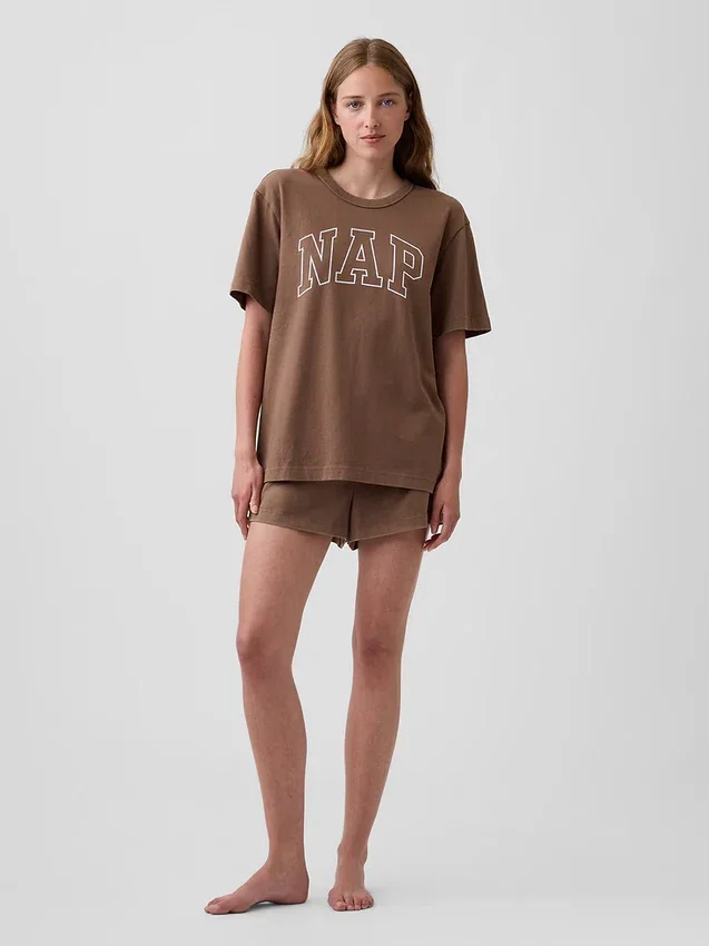 Oversize-Pyjama-T-Shirt mit Nap-Logo