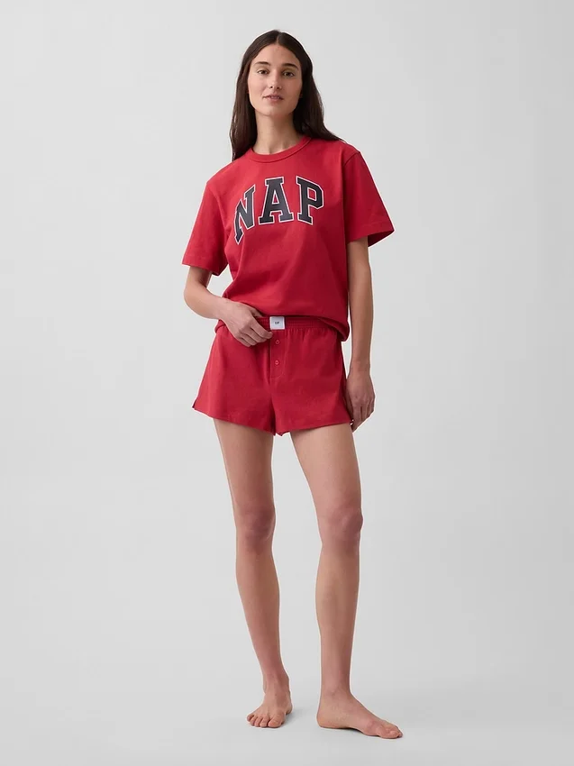 Oversize-Pyjama-T-Shirt mit Nap-Logo