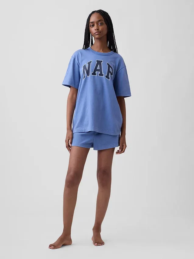 Oversize-Pyjama-T-Shirt mit Nap-Logo