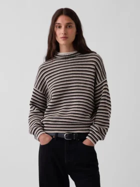 Oversize-Rollkragen-Pullover aus 100 % Baumwolle