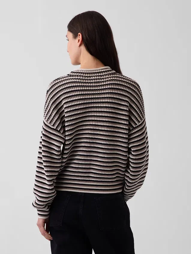 Oversize-Rollkragen-Pullover aus 100 % Baumwolle
