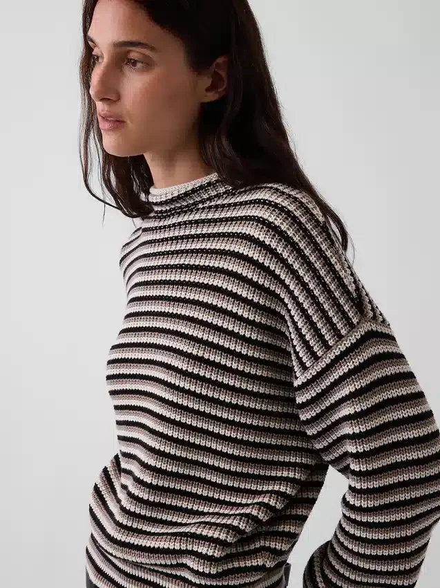 Oversize-Rollkragen-Pullover aus 100 % Baumwolle