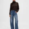 Oversize-Rollkragenpullover aus Pointelle-Strick