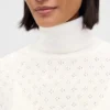 Oversize-Rollkragenpullover aus Pointelle-Strick