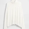 Oversize-Rollkragenpullover aus Pointelle-Strick