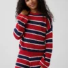Oversize-Streifen-Pullover für Kinder aus Häkelstoff