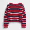Oversize-Streifen-Pullover für Kinder aus Häkelstoff