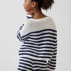 Oversize-Streifen-Pullover für Kinder aus Häkelstoff