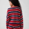 Oversize-Streifen-Pullover für Kinder aus Häkelstoff