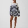 Oversize-Streifen-Pullover für Kinder aus Häkelstoff