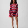 Oversize-Streifen-Pullover für Kinder aus Häkelstoff