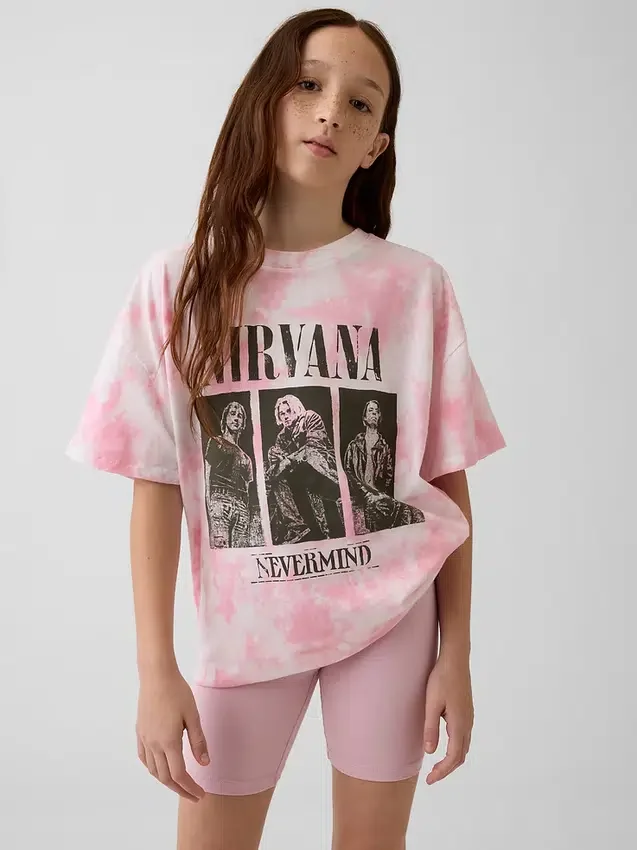 Oversize-T-Shirt für Kinder mit Nirvana-Motiv
