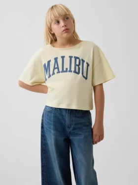 Oversize-T-Shirt für Kinder mit weitem Ausschnitt
