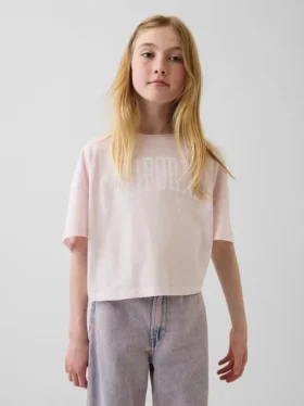 Oversize-T-Shirt für Kinder mit weitem Ausschnitt