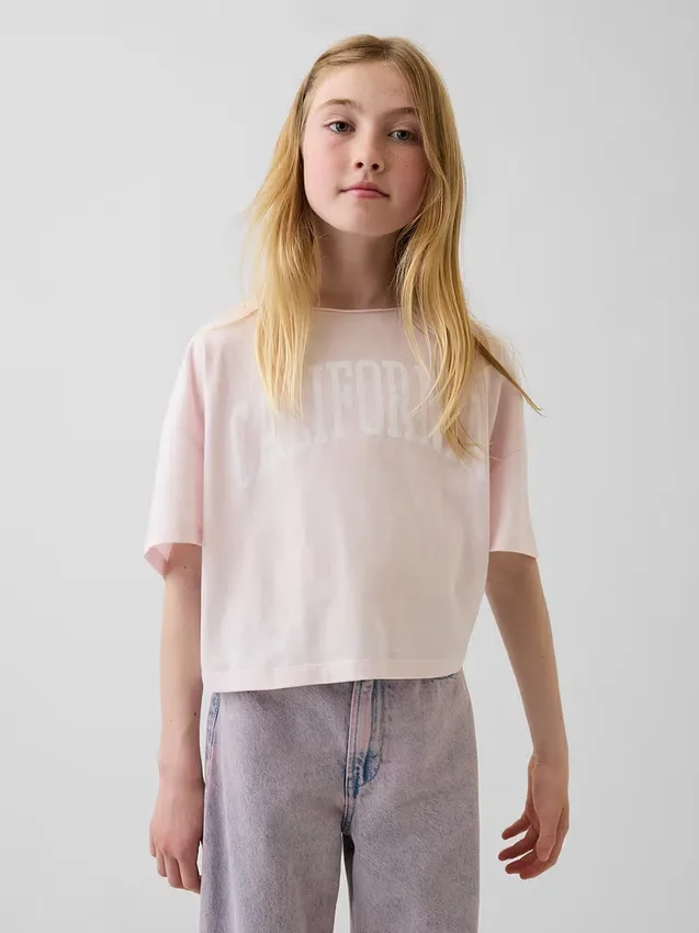 Oversize-T-Shirt für Kinder mit weitem Ausschnitt