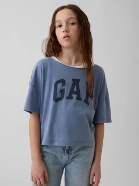 Oversize-T-Shirt für Kinder mit weitem Ausschnitt