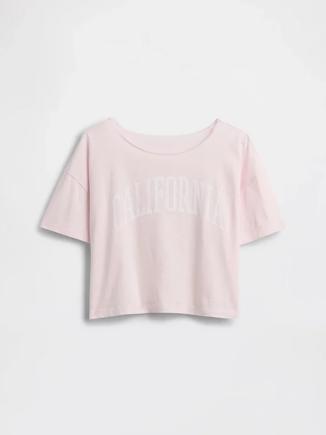 Oversize-T-Shirt für Kinder mit weitem Ausschnitt