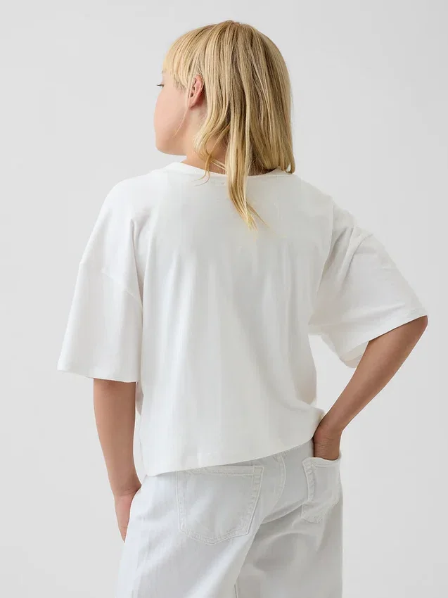 Oversize-T-Shirt für Kinder mit weitem Ausschnitt