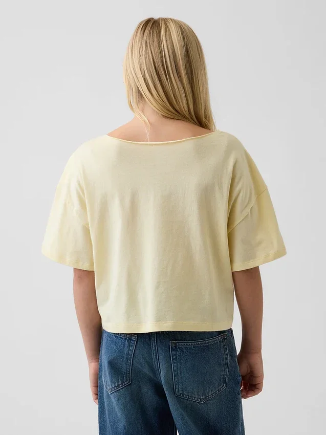 Oversize-T-Shirt für Kinder mit weitem Ausschnitt