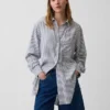 Oversize-Tunika-Hemd aus Leinenmischung