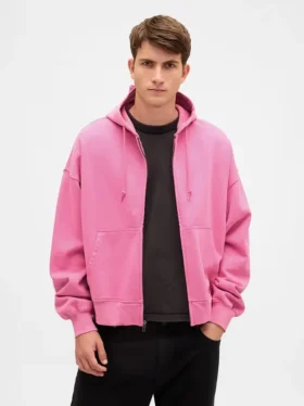 Oversized-Crop-Hoodie mit Reißverschluss für Erwachsene