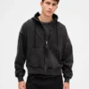 Oversized-Crop-Hoodie mit Reißverschluss für Erwachsene