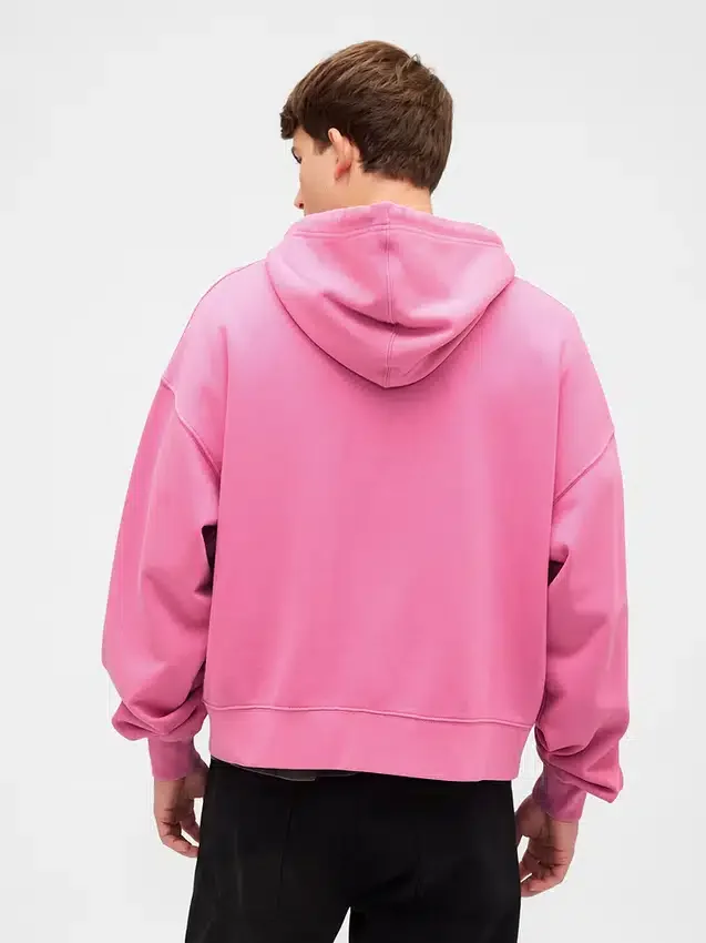 Oversized-Crop-Hoodie mit Reißverschluss für Erwachsene