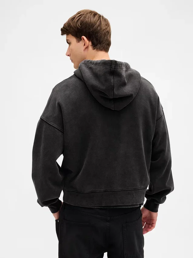 Oversized-Crop-Hoodie mit Reißverschluss für Erwachsene