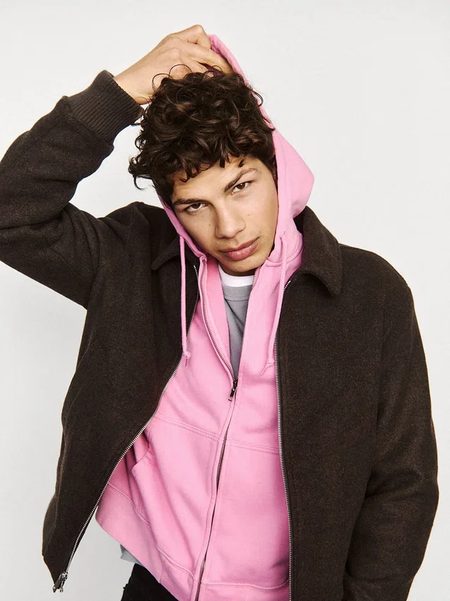 Oversized-Crop-Hoodie mit Reißverschluss für Erwachsene