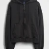 Oversized-Crop-Hoodie mit Reißverschluss für Erwachsene