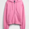 Oversized-Crop-Hoodie mit Reißverschluss für Erwachsene