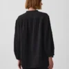 Oversized-Hemd aus Baumwollgaze ohne Kragen