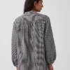 Oversized-Hemd aus Baumwollgaze ohne Kragen