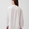 Oversized-Hemd aus Baumwollgaze ohne Kragen