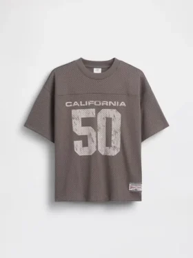 Oversized-Jersey-T-Shirt für Kinder mit Grafikprint aus Mesh
